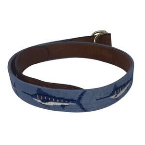 Needlepoint SMATHERS & BRANSON Bill Fish HANDSTITCHED Blue Small